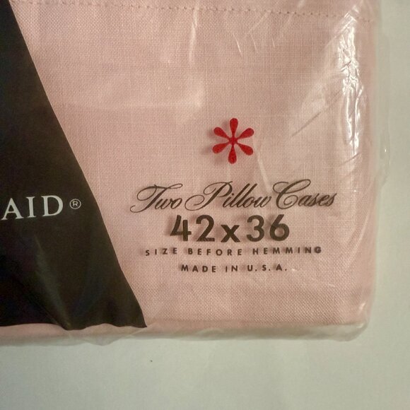 Springmaid Spring Knight Set Of 2 Pink Cotton Vintage Pillowcases Standard Size - Picture 2 of 4